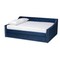 Baxton Studio Raphael Modern and Contemporary Navy Blue Velvet Fabric Queen Size Daybed with Trundle 187-11477-Zoro - alternate 1